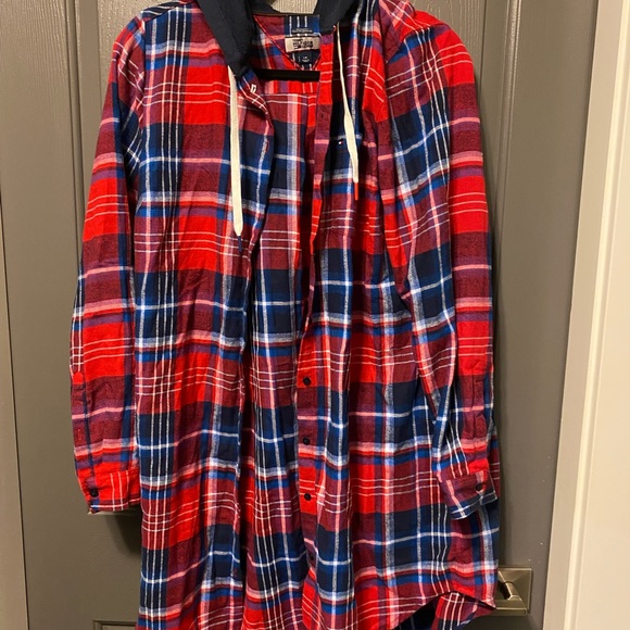 Tommy Hilfiger long plaid shirt with a hood. In fantastic condition. - Picture 1 of 1